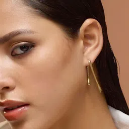 SOHI Gold-Plated Contemporary The Drizz Drop Earrings image 5