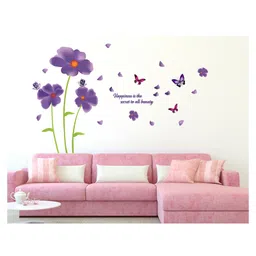 Wallstick Beautiful Violet Flower with Butterflies wallsticker Vinyl-picture-15