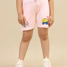 Kidsville Despicable Me Featuring Minions Printed Shorts - Pink-picture-27
