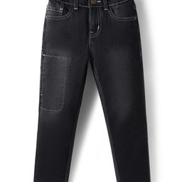 Pine Kids Woven Full Length Washed Denim Jeans - Black-picture-48