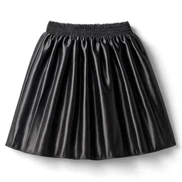 kookie kids india Kookie Kids Woven Above Knee Length Solid Party Skirt With Waist Elastic & Inner Lining - Black-picture-16