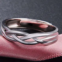 kazare Set Of 2 Rhodium-Plated Stone Studded Couple Finger Rings image 5