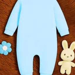 KNITROOT Cotton Knit Family Theme Full Sleeves Got Swag From My Mamu Text Printed Romper - Blue image 3