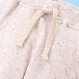 Babyhug Cotton Looper Full Length Lounge Pant Solid Colour - Cream image 3