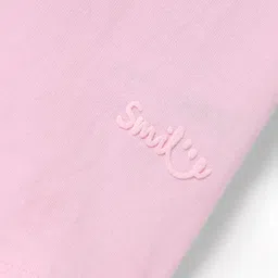 kookie kids india Kookie Kids Cotton Knit Half Sleeves Solid Color T-Shirt - Light Pink image 3