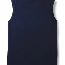 Pine Kids 100% Cotton Full Length Checks Shirts With Text Printed Tank T-Shirt - Yellow & Navy Blue image 3