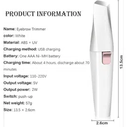 ARCADE TOYS Eyebrow Trimmer for Women, 2 in 1 Rechargeable Facial Hair Remover with Replaceable Heads, Professional Painless Personal Hair Removal Eyebrow Razor with Indicator Lights (MULTICOLOUR) image 3
