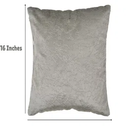 Myntra Elegant Homes Grey Set of 5 Velvet Square Cushion Covers image 5