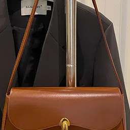 LULU & SKY Women Solid Structured Buckle Detail Shoulder Bag image 2