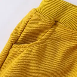 Kookie Kids Full Length Lounge Pant with Bear Patch - Yellow image 5