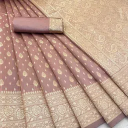 Mitera Woven Design Zari Silk Blend Banarasi Saree image 5