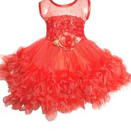 kids fashion hub Embellished Georgette Fit & Flare Dress-image-59