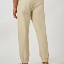 Styli Beige Cotton Relaxed Fit Joggers image 2