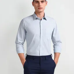 Arrow Blue Cotton Regular Fit Shirt-image-7