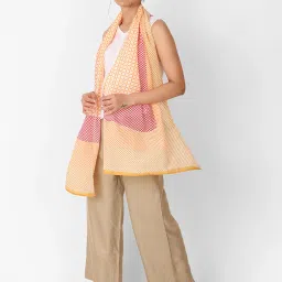 Fabindia Yellow Printed Stole image 1