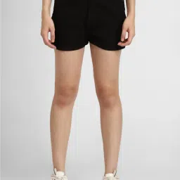 Forever 21 Black Cotton Regular Fit Shorts-picture-31