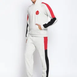 Lil Tomatoes Kids Grey Textured Full Sleeves Sweatshirt with Trackpants image 4