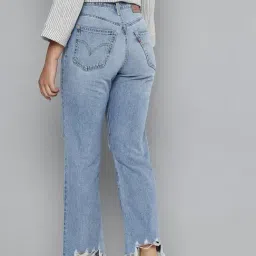 Levi's Women's High Rise Ribcage Crop Blue Bootcut Jeans image 2