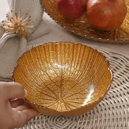 Pure Home and Living Gold Glass Lotus Leaf Decorative Small Bowl-picture-40