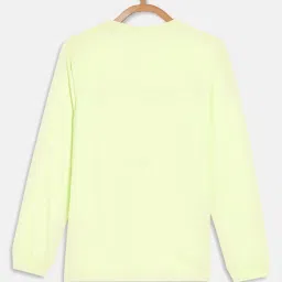 Octave Kids Neon Green Cotton Printed Full Sleeves T-Shirt image 2