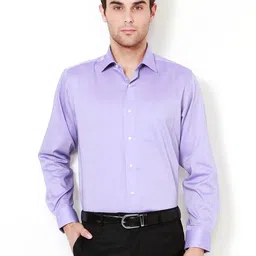 Van Heusen Men Lavender Comfort Regular Fit Solid Formal Shirt-picture-12