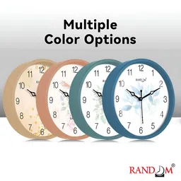RANDOM White & Teal Printed Traditional Wall Clock image 2
