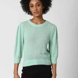 Forever 21 Green Cotton Sweater-image-82