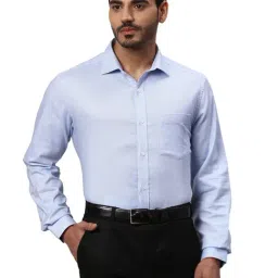 Park Avenue Blue Cotton Regular Fit Printed Shirt-picture-35