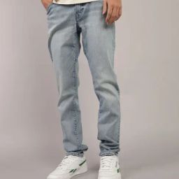 American Eagle Blue Blended Regular fit Solid Jeans-picture-32