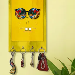 999Store Yellow & Blue MDF  Key Holder - Set of 1 image 1