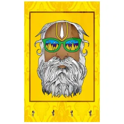 999Store Yellow & White MDF  Key Holder - Set of 1 image 2