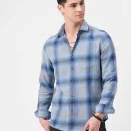 VASTRADO Core Fashion Blue Regular Fit Checks Shirt-picture-37