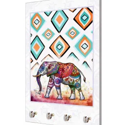 999Store White & Red MDF Decorative Wall Mount Key Holder - Set of 1 image 3