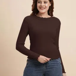 SELVIA Brown Plain Top-picture-32