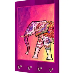 999Store Pink & Beige MDF Decorative Wall Mount Key Holder - Set of 1 image 3