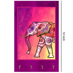 999Store Pink & Beige MDF Decorative Wall Mount Key Holder - Set of 1 image 4