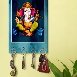 999Store Blue & White MDF  Key Holder - Set of 1 image 1