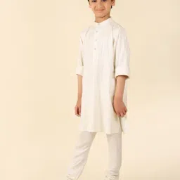 Fabindia Kids Off White Striped Full Sleeves Kurta image 3
