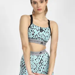 Adidas Blue & Black Non Wired Padded aSMC TPR Sports Bra image 1