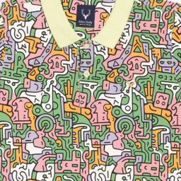 Allen Solly Kids Multicolour Printed Regular Fit Polo T-Shirt image 3