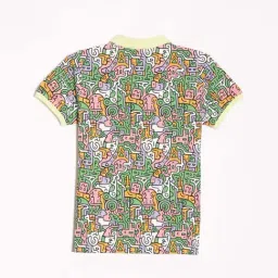 Allen Solly Kids Multicolour Printed Regular Fit Polo T-Shirt image 2