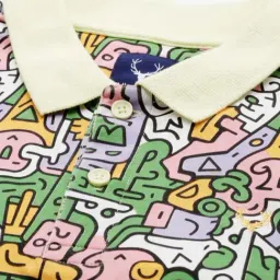 Allen Solly Kids Multicolour Printed Regular Fit Polo T-Shirt image 4