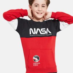 Octave Kids Red & Black Color Block Full Sleeves Sweatshirt-picture-42