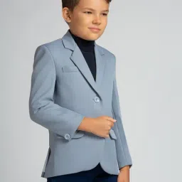 Kids Island Boys Grey Solid Blazer image 4