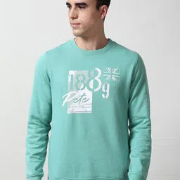 Peter England Casuals Men Alphanumeric Printed Pullover Sweatshirt-image-48