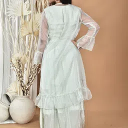 Morchari Hand Embroidered Round Neck Crop Top & Jacket With Skirt Co-Ords image 2