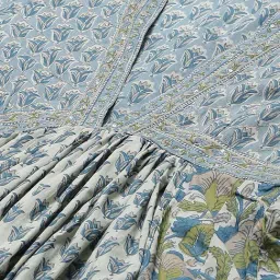 Divena Off-White & Blue Cotton Embellished A Line Kurta image 5