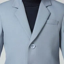 Kids Island Boys Grey Solid Blazer image 5