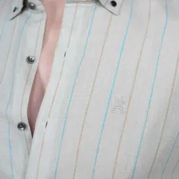 ALMATY Ilya Grey Linen Striped Shirt image 5