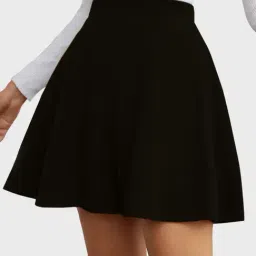 BUYNEWTREND Black A-Line Skirt-picture-38